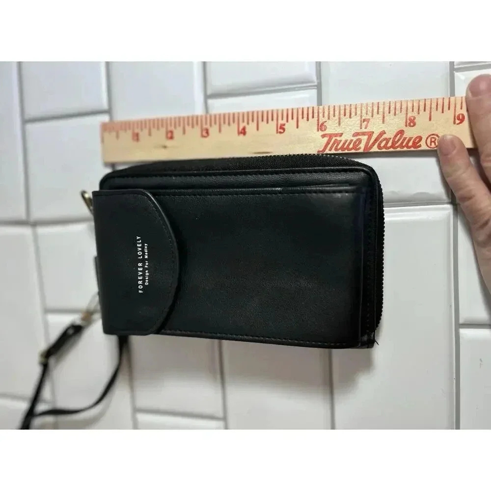 FOREVER LOVELY DESIGN FOR MADLEY BLACK CROSSBODY BAG PHONE POCKET - Picture 6 of 10